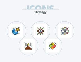 Strategielinie gefüllt Icon Pack 5 Icon Design. die Einstellungen. global. Browser. Ausrüstung. Erfolg vektor