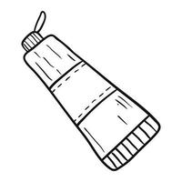 Vektor isolierte Doodle-Illustration einer Tube Creme oder Zahnpasta.