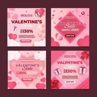 uppsättning av valentine social media vektor