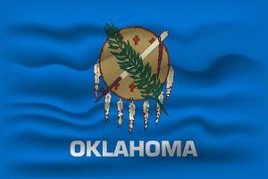 schwenkende Flagge des Staates Oklahoma. Vektor-Illustration. vektor