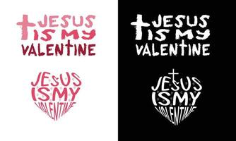 Jesus är min valentine skjorta design. vektor