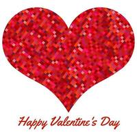 rotes Herz aus Pixeln. Valentinstag Hintergrund mit Herz auf weißem Hintergrund. symbol des liebeselements für hochzeitsvorlage. vektor
