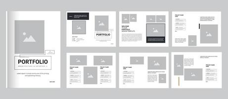 Portfolio-Layout-Design für Architektur und Innenausstattung, druckfertige Portfolio-Vorlage in A4-Standardgröße. vektor