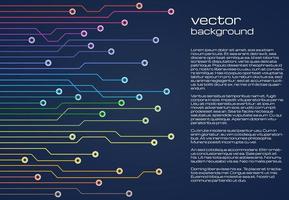 abstrakt teknologisk blå bakgrund med färgrik element av de mikrochip. krets styrelse bakgrund textur. vektor illustration.