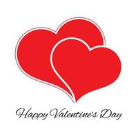 großes und kleines rotes Herz. romantisches Liebessymbol des Valentinstags. Vektor-Illustration vektor