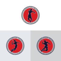 silhuett av badminton spelare logotyp design vektor