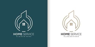 Hem service logotyp med kreativ begrepp design vektor ikon illustrastion