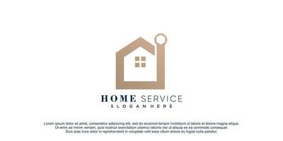 Hem service logotyp med kreativ begrepp design vektor ikon illustrastion