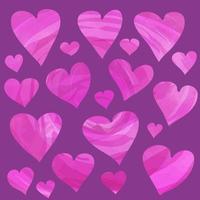 Vektormuster mit Aquarell gemalten rosa Herzen. valentinstag symbol, design für druck und textilien vektor