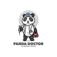 söt panda läkare vektor