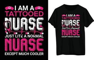 sjuksköterska t- skjorta design vektor