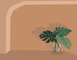 minimalistische Monstera-Pflanze vektor