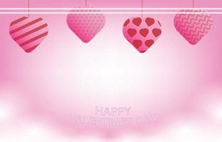 Happy Valentine's Day Poster oder Banner mit Herzballon auf rosa Hintergrund. design für werbung und einkaufsvorlage. hintergrund für liebes- und valentinstagkonzept. vektor