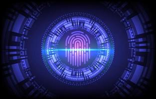 Fingerabdruck scannen. Identifizierung durch biometrische Fingerabdrücke. Authentifizierung der Daumenlinien des Sicherheitssystems. Fingerabdruck-Identifikationssystem. biometrisches autorisierungs- und geschäftssicherheitskonzept. vektor