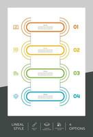 linje alternativ fyrkant infographic med papper effekt begrepp för finansiera företags. alternativ infographic kan vara Begagnade för presentation, broschyr och marknadsföring. vektor