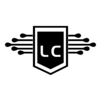lc-Buchstaben-Logo-Design.lc kreatives Anfangs-LC-Buchstaben-Logo-Design. lc kreative Initialen schreiben Logo-Konzept. vektor