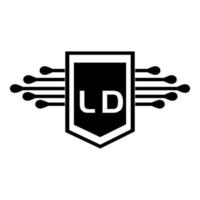 ld-buchstabe-logo-design.ld-kreatives anfängliches ld-buchstabe-logo-design. ld kreative Initialen schreiben Logo-Konzept. vektor