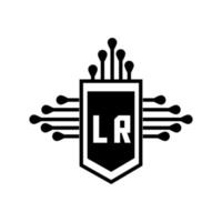 lr-Buchstaben-Logo-Design.lr kreatives anfängliches lr-Buchstaben-Logo-Design. lr kreative Initialen schreiben Logo-Konzept. vektor