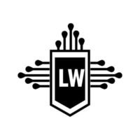 lw-Buchstaben-Logo-Design. lw kreatives anfängliches lw-Buchstaben-Logo-Design. lw kreative Initialen schreiben Logo-Konzept. vektor