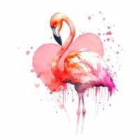 vattenfärg rosa flamingo isolerat på vit. vektor illustration. eps10
