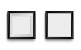 realistische schwarze Rahmen für Ihr Bild oder Foto. moderne Vektormodellvorlage. leerer rahmen für ihr design vektor