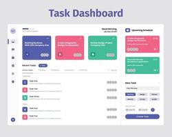 Aufgaben-Dashboard-UI-Kit. geeignet für Aufgabe, Aktivität und Projektzweck. vektor