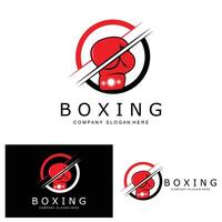 boxning handskar logotyp design, brottning ringa kämpe artvektor illustration vektor