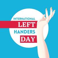 Blauer internationaler Tag der Linkshänder, Vektorillustration vektor