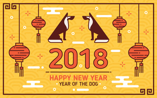 Chinesisches Neujahrsfest der Hund Hintergrund vektor