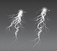 uppsättning av blixtar. åska storm och blixtar. vektor