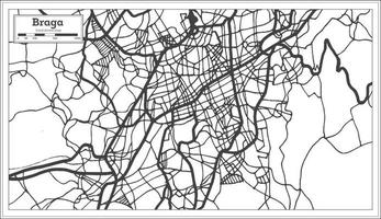 braga portugal stadtplan im retro-stil. Übersichtskarte. vektor