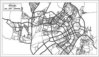 abuja nigeria stadtplan im retro-stil. Übersichtskarte. vektor