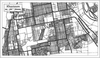 khartum sudan stadtplan in schwarz-weißer farbe. Übersichtskarte. vektor