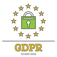 allgemeine datenschutzverordnung gdpr. Vorhängeschloss mit Sternen. vektor