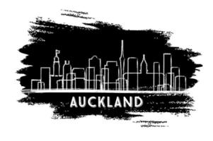 auckland ny zealand stad horisont silhuett. hand dragen skiss. vektor