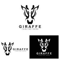 giraff logotyp design, giraff huvud vektor silhuett, hög nacke djur, Zoo, tatuering illustration, produkt varumärke