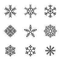 uppsättning av isolerat ikoner på en tema snöflinga vektor