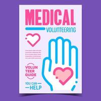 Werbeplakatvektor für medizinische Freiwilligenarbeit vektor