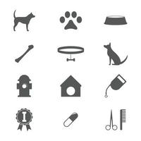 Reihe von Symbolen zu einem Thema Hunde, Silhouette, isoliert vektor