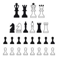 Reihe von isolierten Symbolen zu einem Thema Schach vektor
