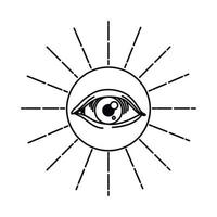 esoterisk Sol med öga vektor