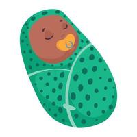 Afro kleines Baby schläft vektor
