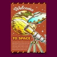 Välkommen till Plats kosmos reklam baner vektor