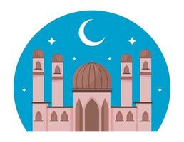 muslimische moschee mit mond vektor