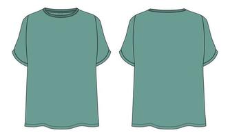 T-Shirt übersteigt technische Mode flache Skizzenvektor-Illustrationsschablone für Frauen. vektor