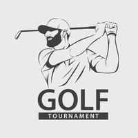 Golf-Logo-Swing-Shooting-Vektor-Illustration. Golfturnier vektor