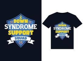 Down-Syndrom-Support-Squad-Illustrationen für druckfertiges T-Shirt-Design. vektor