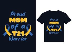 stolze mama eines t21 warrior illustrationen für druckfertige t-shirt design vektor