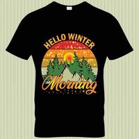 T-Shirt-Design für die Wintersaison. vektor
