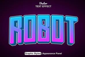 robot text effekt med grafisk stil och redigerbar. vektor